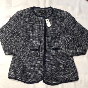 New Talbots size 2 Blue zipper Blazer